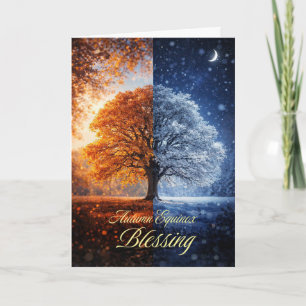Autumn Equinox Mabon with Day and Night Seasons  Card