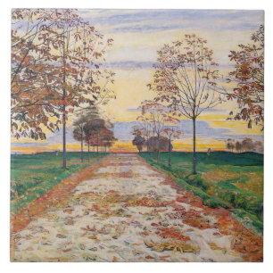 Autumn Evening (by Ferdinand Hodler) Ceramic Tile