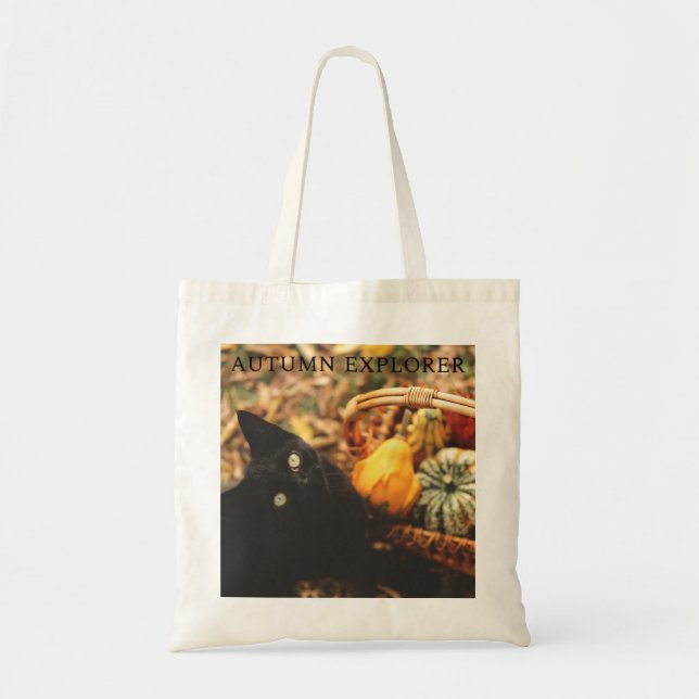 "Autumn Explorer" Cat Tote Bag (Front)