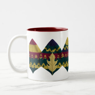 Autumn Fair Isle Knit Pattern Fall Leaf  Two-Tone Coffee Mug
