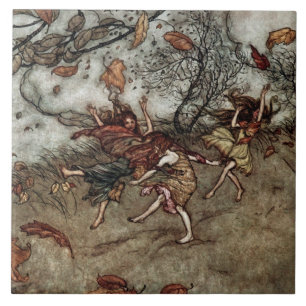 “Autumn Fairies” by Arthur Rackham Ceramic Tile