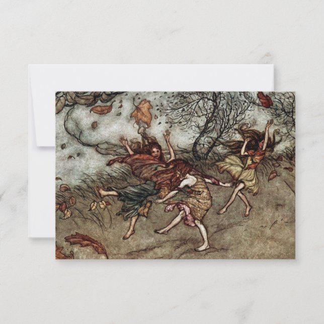 “Autumn Fairies” by Arthur Rackham Thank You Card (Front)