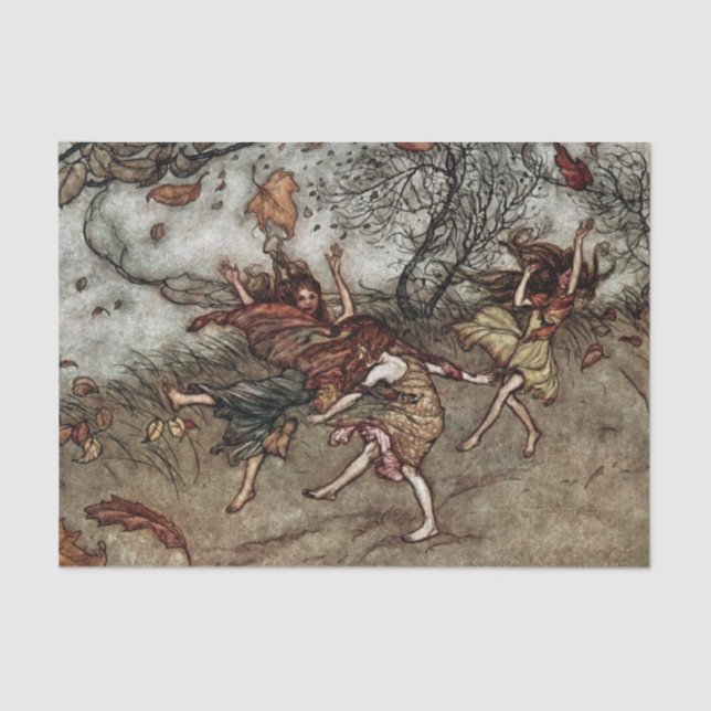 “Autumn Fairies” by Arthur Rackham Tissue Paper (Front)