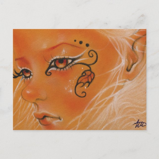 Autumn Fairy doll face Postcard (Front)