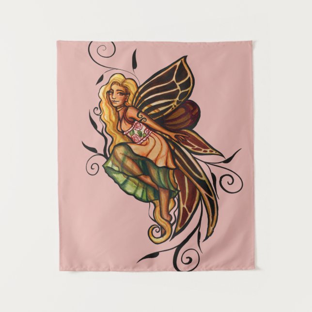 Autumn Fairy Nature Art Fairies fall               Tapestry (Front)