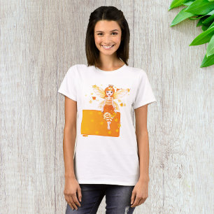 Autumn Fairy Princess with Orange Leaves and Crown T-Shirt