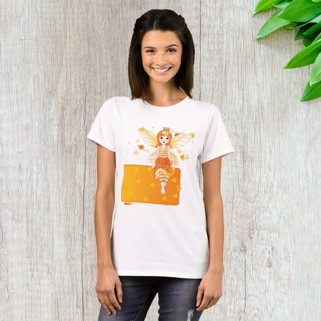 Autumn Fairy Princess with Orange Leaves and Crown T-Shirt (Creator Uploaded)