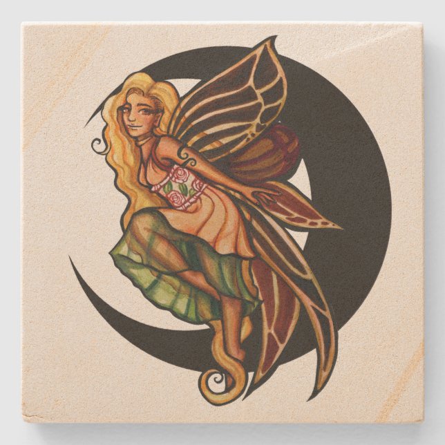 Autumn Fairy Stone Coaster (Front)