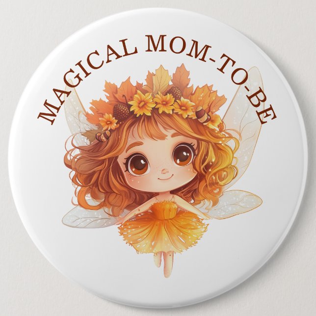 Autumn Fairy Woodland Baby Shower  6 Cm Round Badge (Front)
