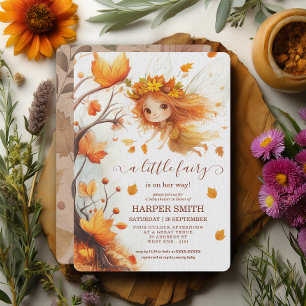 Autumn Fairy Woodland Baby Shower Invitation