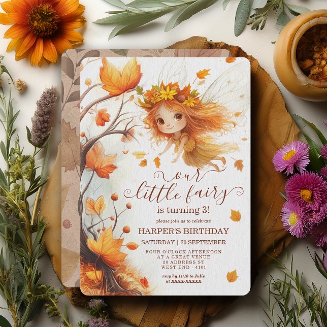 Autumn Fairy Woodland Birthday Invitation (Creator Uploaded)