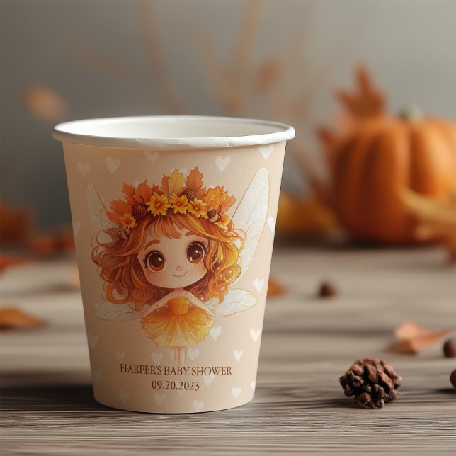 Autumn Fairy Woodland Paper Cups (Step into an enchanting autumn forest where fairies flutter, and woodland creatures play. )