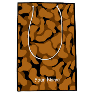 Autumn Fall Amoeba  Organic Shapes Circle Orange Medium Gift Bag