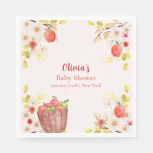 Autumn Fall Apple Gardening Baby Shower Napkin