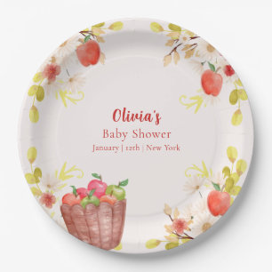 Autumn Fall Apple Gardening Baby Shower Paper Plate