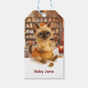 Autumn Fall Baby Shower for Cat lovers Gift Tags