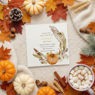 Autumn fall baby shower invitation