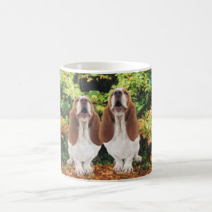 Autumn Fall Basset Hounds Howling Coffee Mug