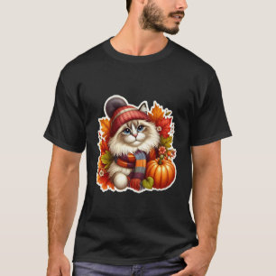 Autumn Fall Birman Cat Owner Thanksgiving Mum Dad T-Shirt