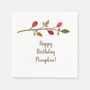 Autumn, Fall Birthday Custom Paper napkins