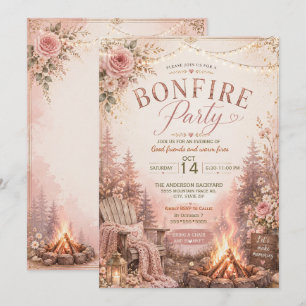 Autumn Fall Bonfire Get Together Invitation
