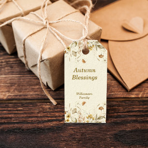 Autumn Fall Botanical Vibes Personalise Gift Tags