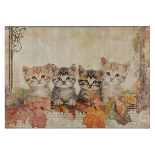 Autumn Fall Cats #1 Cutting Board