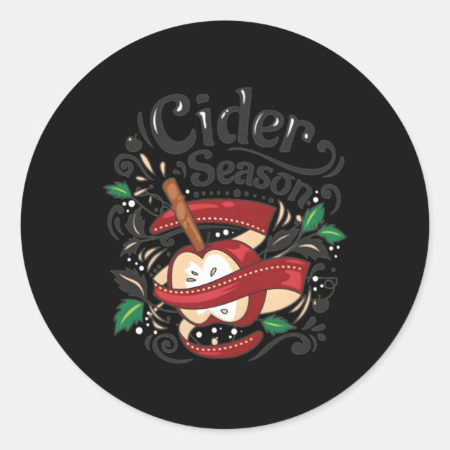 Autumn Fall Cider Season Classic Round Sticker (Front)