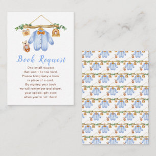 Autumn Fall Clothes Line Boy Baby Shower Enclosure Card
