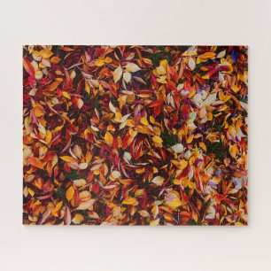 Autumn Fall Color Foliage Leaves Photo Hard Jigsaw Puzzle