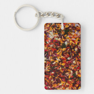 Autumn Fall Color Foliage Leaves Photo Key Ring