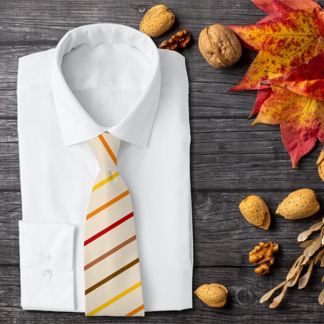 Autumn Fall Colour Stripes Tie (Creator Uploaded)