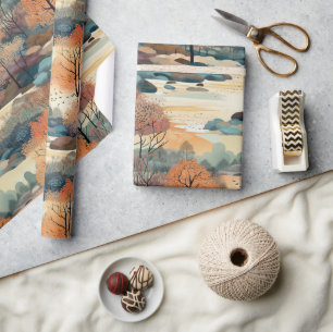 Autumn Fall Colourful Trees No3 Wrapping Paper