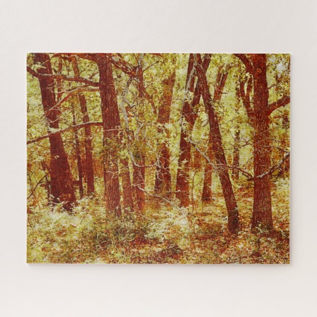 Autumn Fall Colours Gold Forest Art Puzzle (Horizontal)