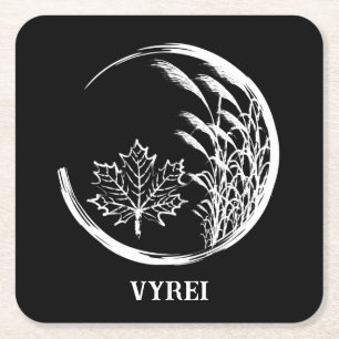 Autumn / Fall Crest Square Paper Coaster