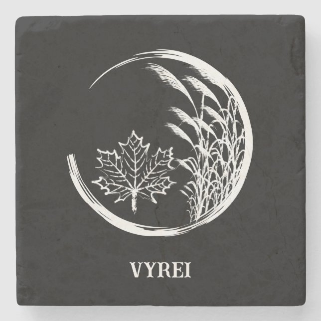 Autumn / Fall Crest Stone Coaster (Front)