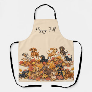 Autumn Fall Dachshund Puppies  Apron