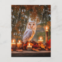 Autumn Fall Equinox Owl and Candles Mystical
