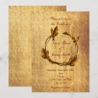 Autumn Fall Faux Gold Leaf & Stick Wreath Wedding