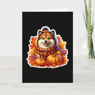 Autumn Fall Finnish Lapphund Dog Owner Thanksgivin Card