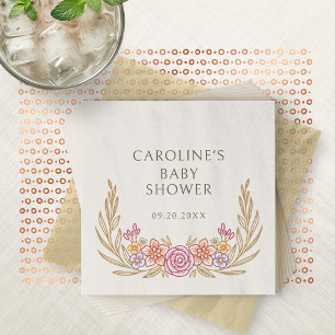 Autumn Fall Floral Baby Shower Napkin