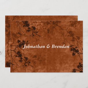 Autumn/Fall Floral Grunge Paper Invitation