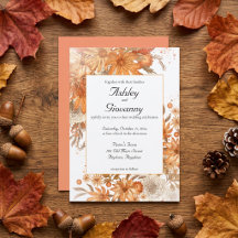 Autumn Fall Floral Rustic Watercolor Wedding