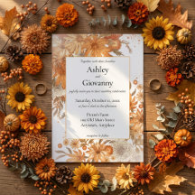 Autumn Fall Floral Rustic Watercolor Wedding