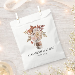 Autumn Fall Floral Terracotta Wedding Favour Bag