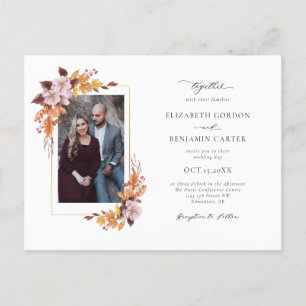 Autumn Fall Floral Wedding Elegant Foliage Photo I Postcard