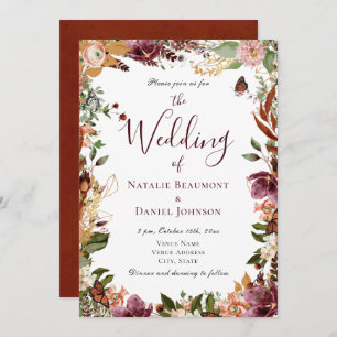 Autumn Fall Floral Wedding Invitation