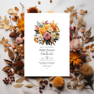 Autumn - Fall Floral Wedding Invitation