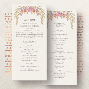 Autumn Fall Floral Wedding Program
