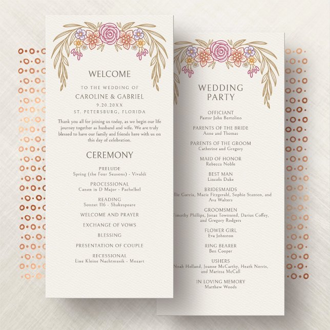 Autumn Fall Floral Wedding Program (Creator Uploaded)